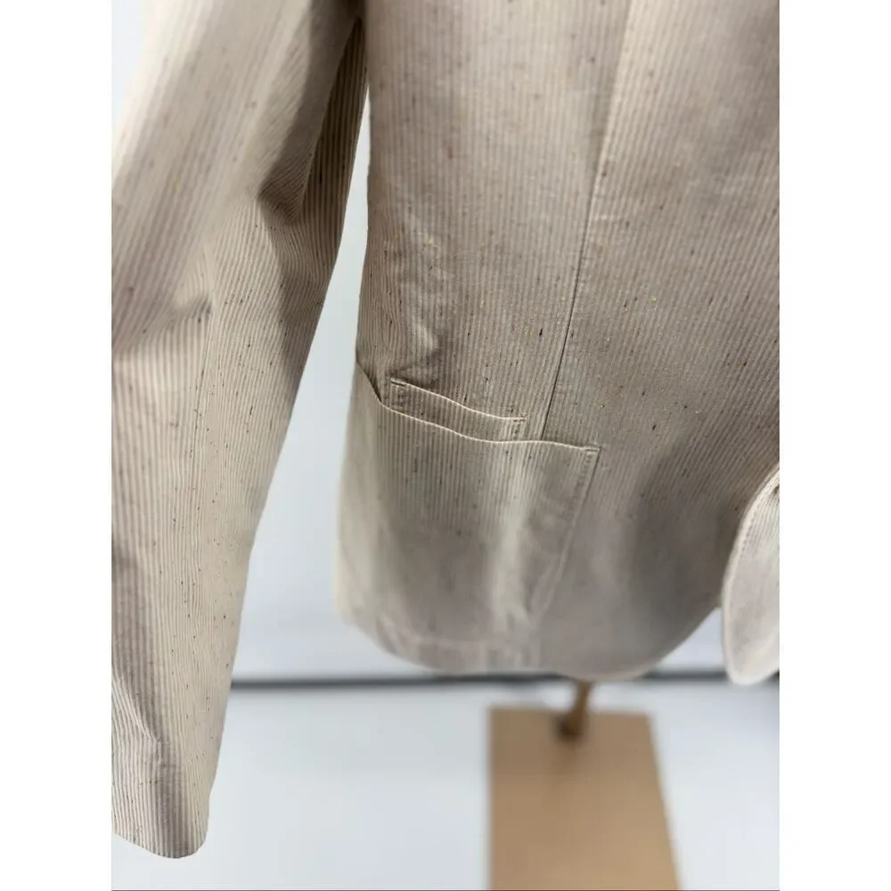 Flynt Babbit Cotton Silk Sport Coat Blazer Size 44R Cream Tailored